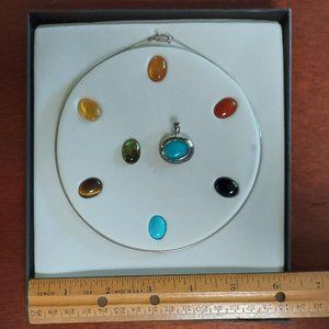 Sterling Silver Interchangeable pendants with necklace